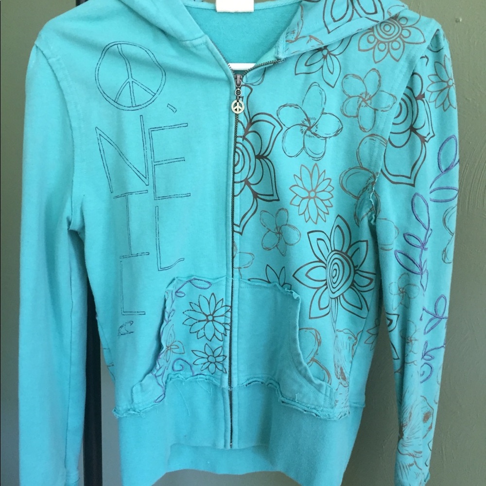 O'Neill zip hoodie. Hippie and floral